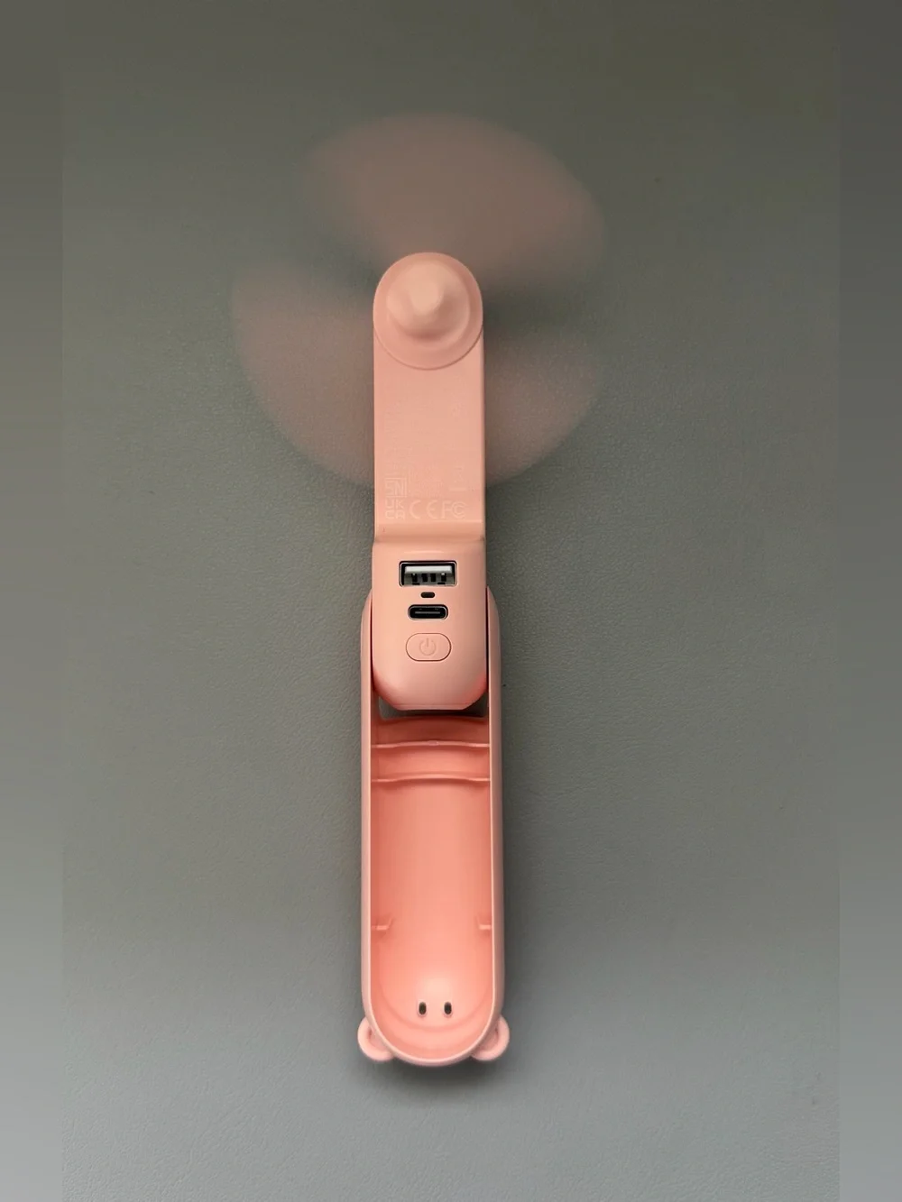 Cute Pink 3 in 1 Portable Handheld Fan, power bank and flashlight